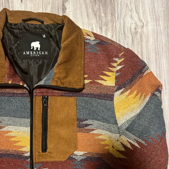 Cozy & Stylish Multicolor Fall Jacket - Medium - American Stitch Pattern - Picture 5 of 6